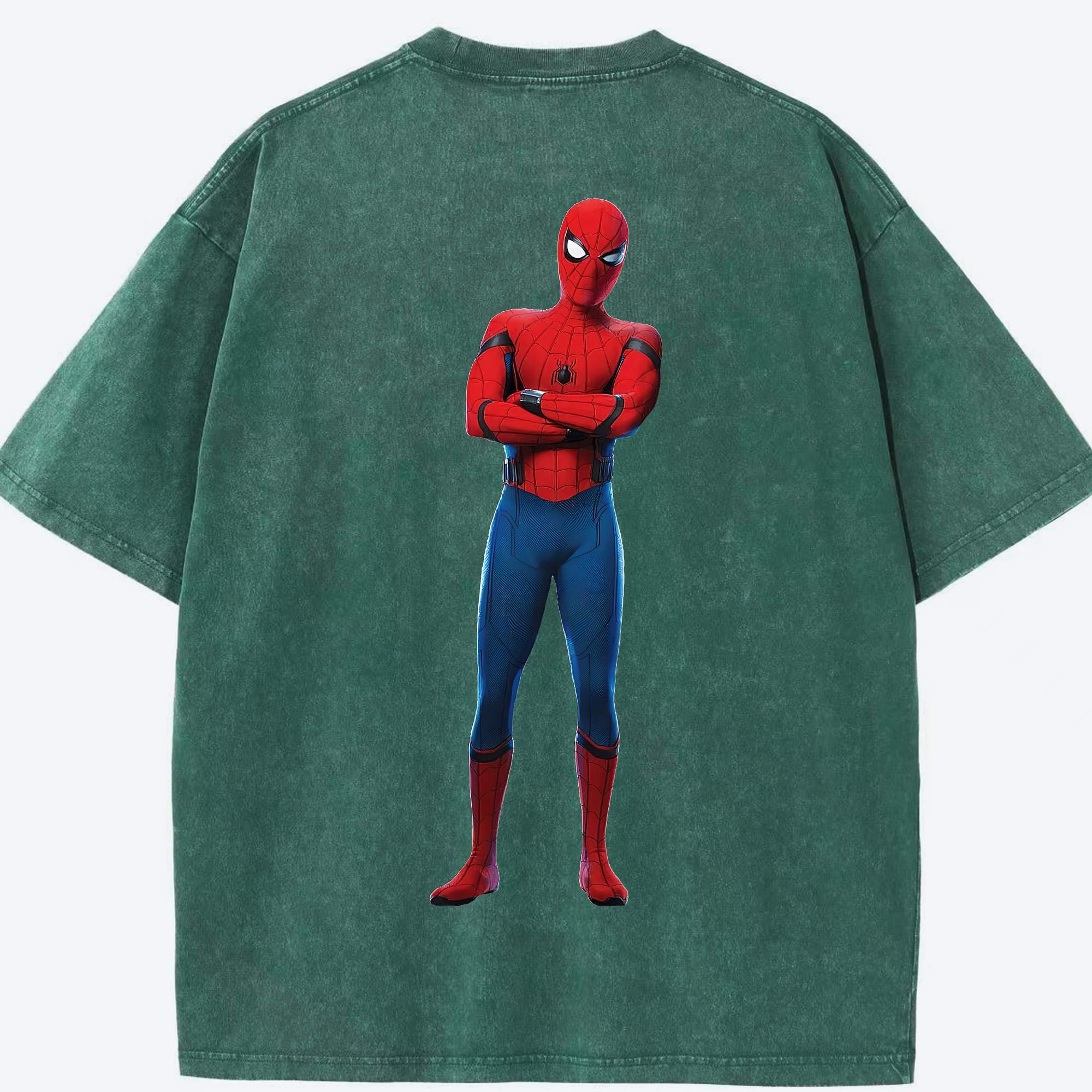 （画像用） Spider Man スパイダーマン 綿100% ヴィンテージ風 半袖Tシャツ（背面プリント）